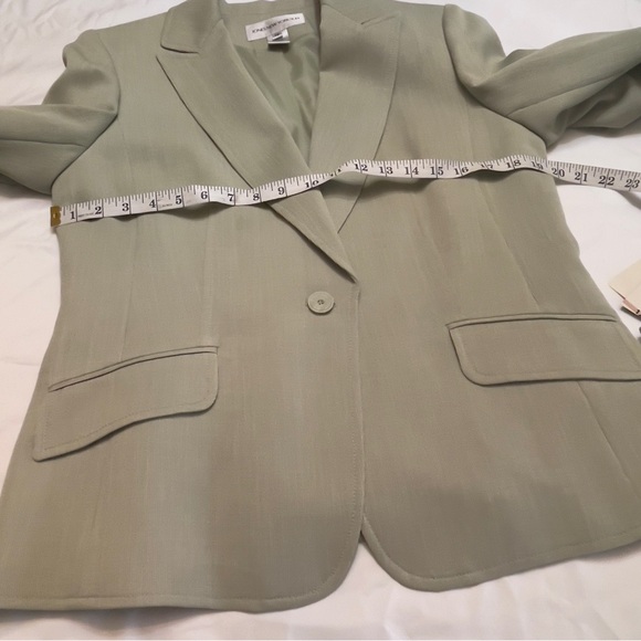 Jones NY Light Sage Green Blazer PantSuit 2Pc Set Sz 12 NWT High Waist Loose Fit - Picture 8 of 16